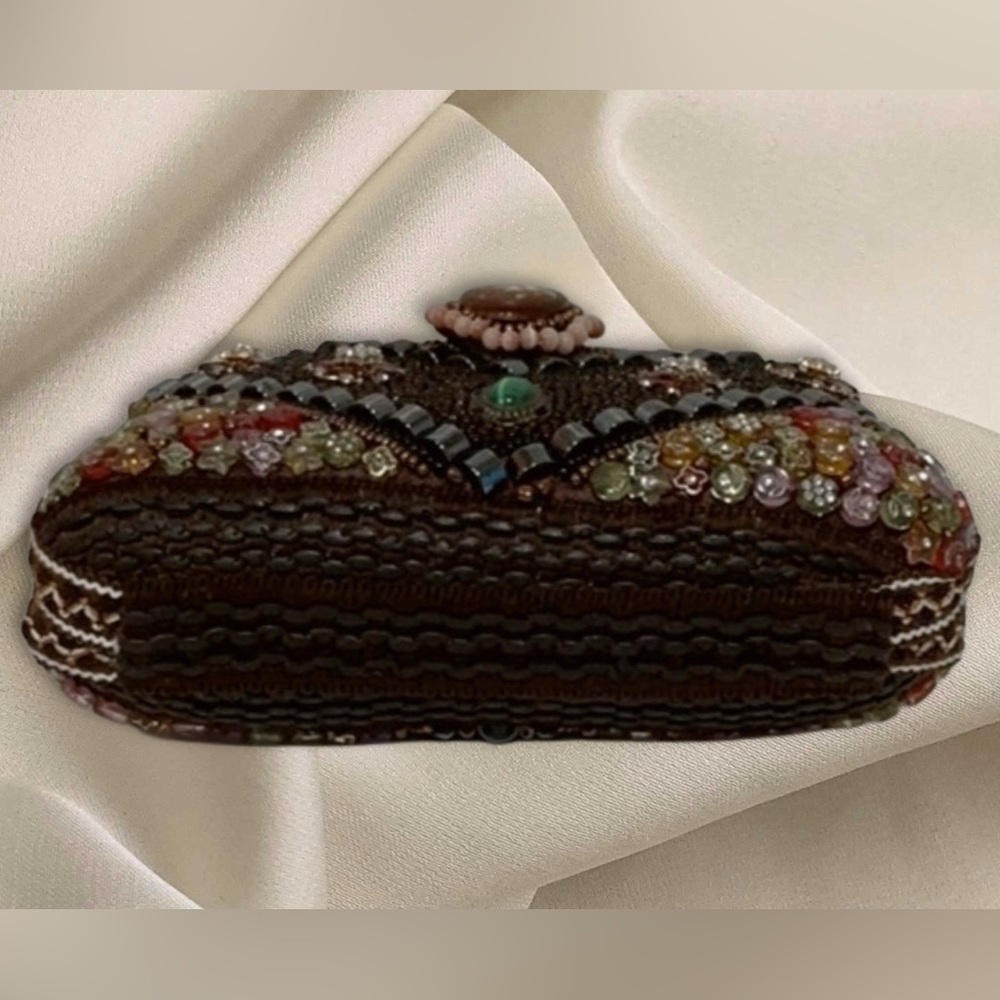 Beautiful Handmade Multi-Beaded Handbag Clutch Special Occasion Evening Bag - Picture 8 of 13